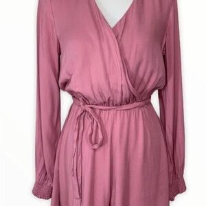 NEVER WORN Altar’d State Pink Long Sleeve Wrap romper